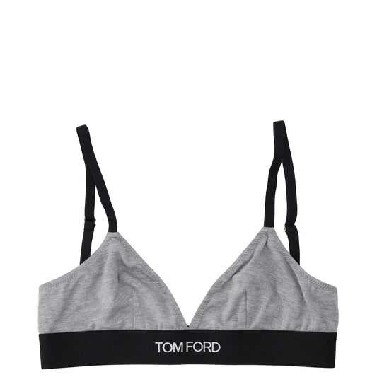 TOM FORD Womens Soft Cup Bra Jersey Logo Band Grey Strap Size XS RRP 155 — View 2