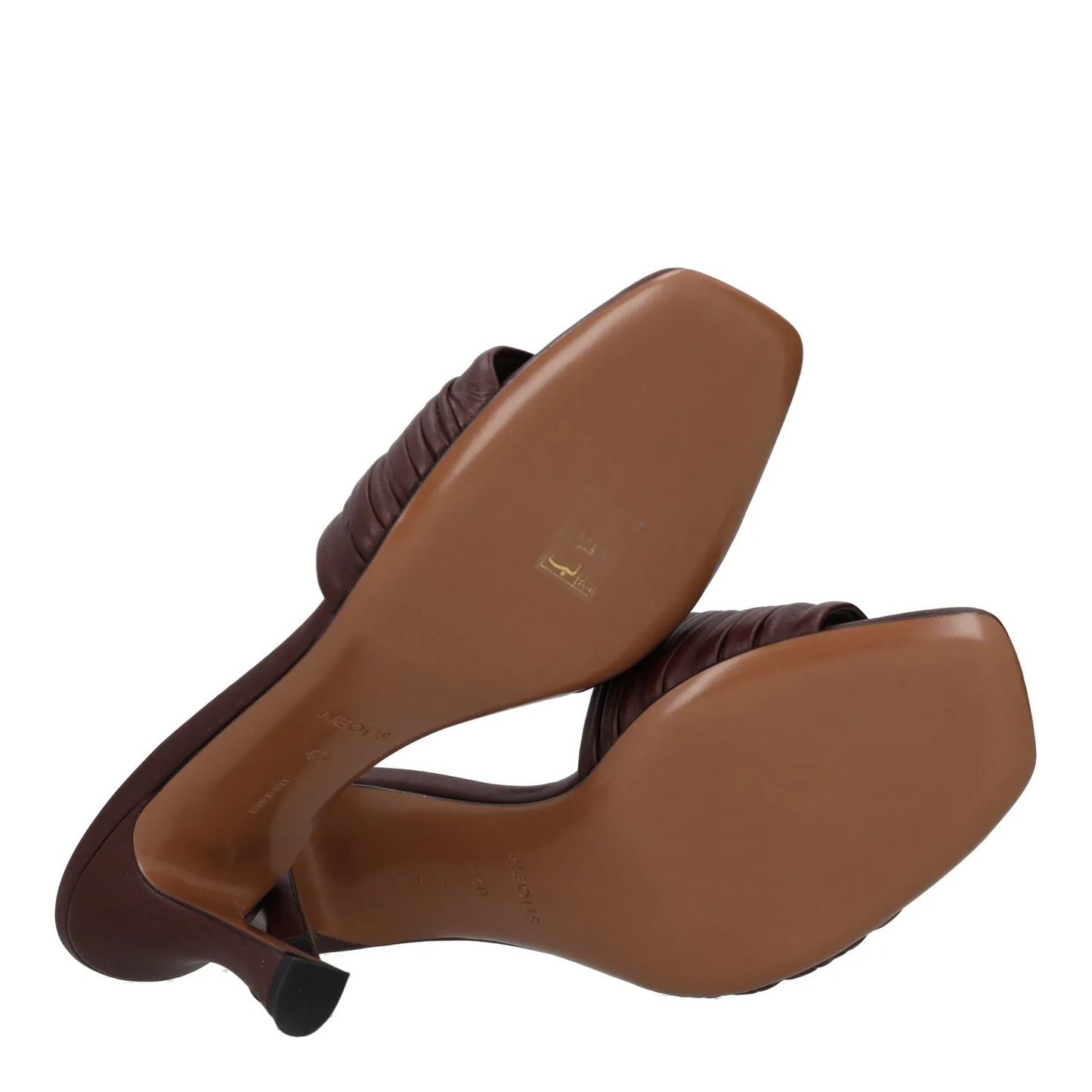 NEOUS Womens Brown Leather Mule Heel Comfort Ruched Slip On UK 7 RRP 586 — View 8