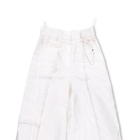 NINA RICCI Zebra-Jacquard Palazzo Pants White Wide Leg Trousers Size 34 RRP 675 — View 2