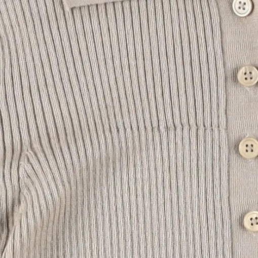 FRANKIE SHOP Womens Solana Polo Bodysuit Ribbed Knit Beige Size XS RRP 198 — View 2