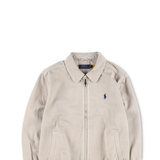 POLO Mens Jacket Cotton Blend Windbreaker Beige Collared Logo Size S RRP 275 — View 2