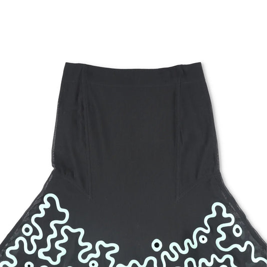 BOTTEGA VENETA Womens Skirt High Waist Asym. Embroidered Flare Green 40 RRP 3905 — View 2