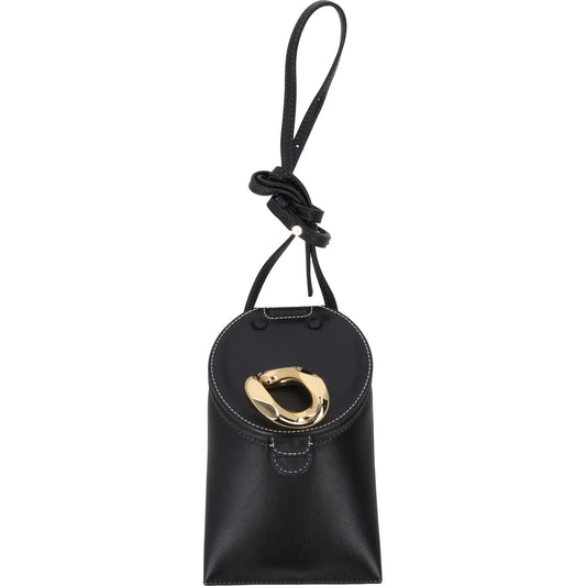 J.W. ANDERSON Womens Lid Pocket Crossbody Bag Black Leather Size S RRP 450 — View 2