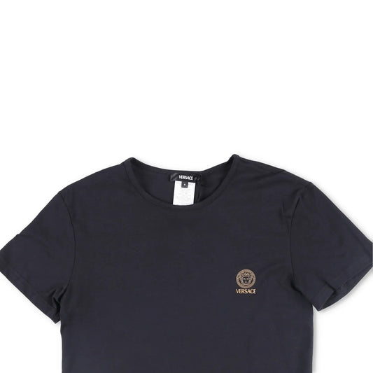 VERSACE Mens T-Shirt Bi-Pack Jersey Topeka Cotton Organic Black Size 4 RRP 145 — View 2