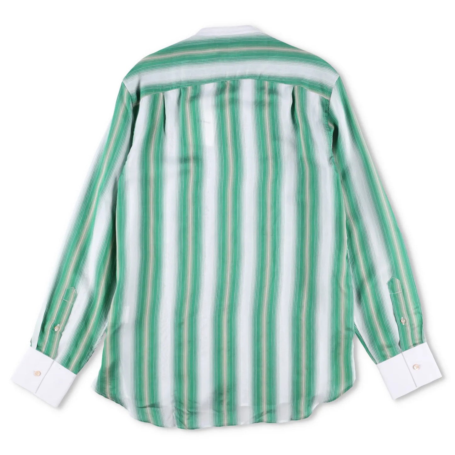 WALES BONNER Mens Cadence Silk Stripe Shirt Green White Button-Up 48 RRP 570 — View 10