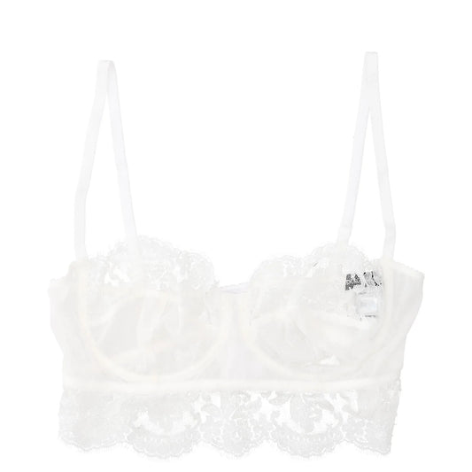 DOLCE&GABBANA Women Bra Balconette Underwire Chantilly Lace Silk White XL RRP386 — View 2