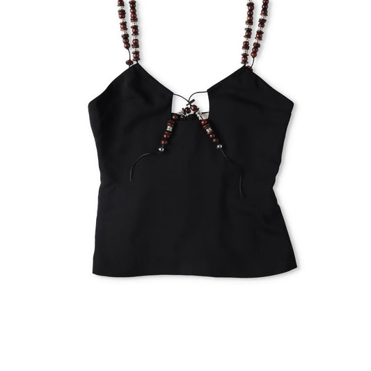16ARLINGTON Womens Solarte Strap Beads Cut Out Top Black Size 8 RRP 455 — View 2