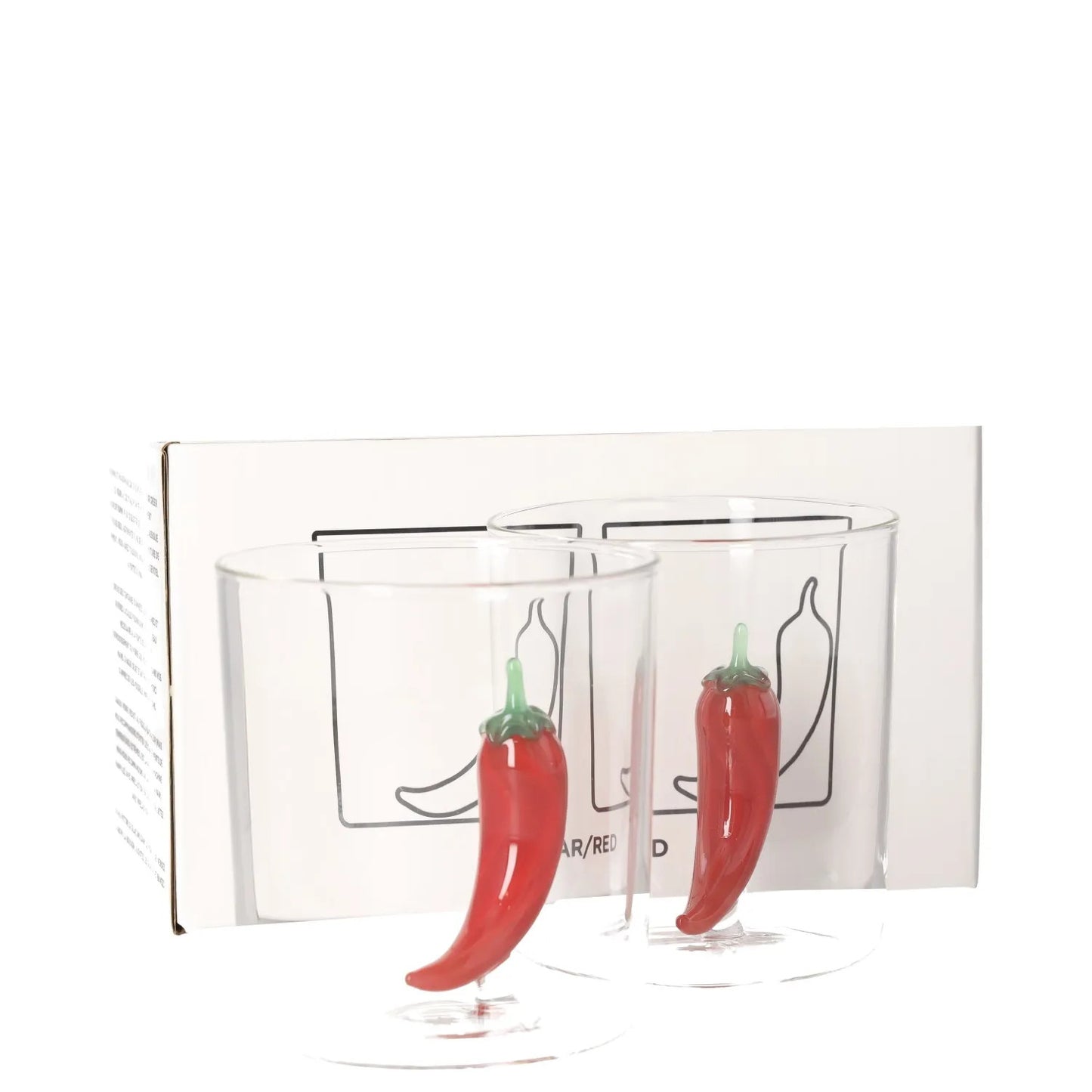 MAISON BALZAC X Browns Picante Cocktail Glasses Set Of 2 Red Chili OS RRP 100 — View 8