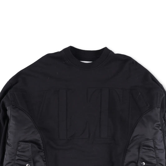 VALENTINO Mens Jumper Cotton Polyester Blend Black Crew Neck Size M RRP 1400 — View 2