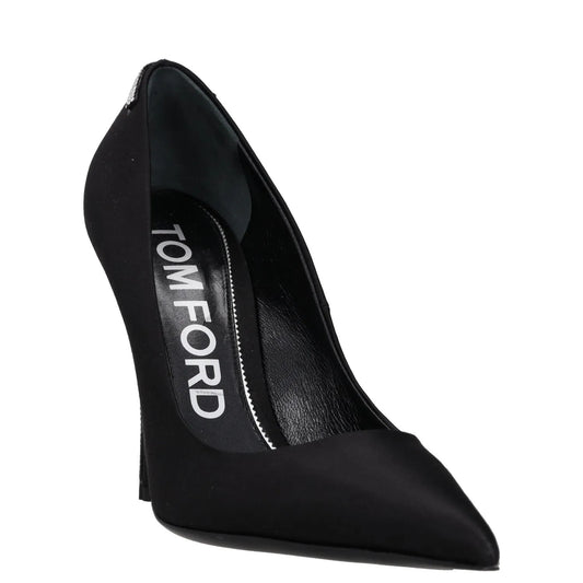 TOM FORD Womens Court Heels Black Stiletto Embellished Synthetic UK7 RRP 650 — View 2