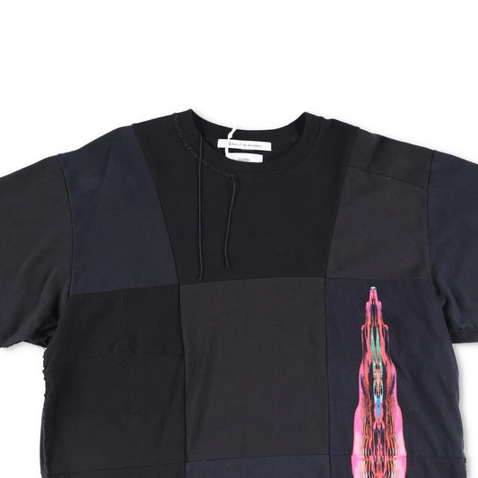 CHILDREN OF THE DISCORDANCE Mens T-Shirt Black Cotton Patchwork Size 1 RRP 180 — View 2