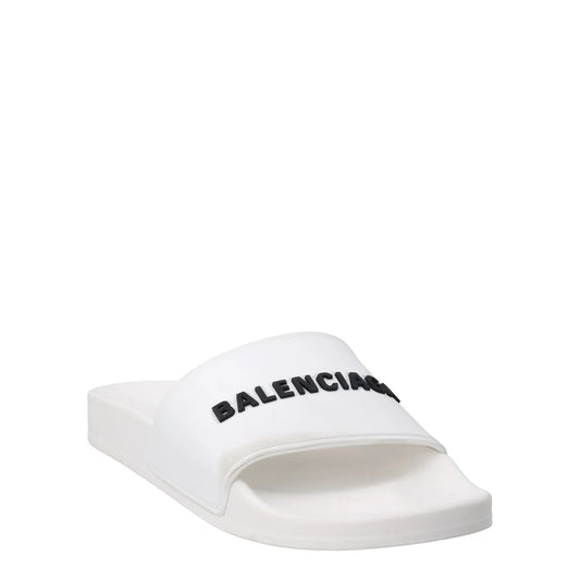 BALENCIAGA Women Piscini Pool Slide Rubber Flat Heel Sandal White UK 4 RRP 310 — View 2