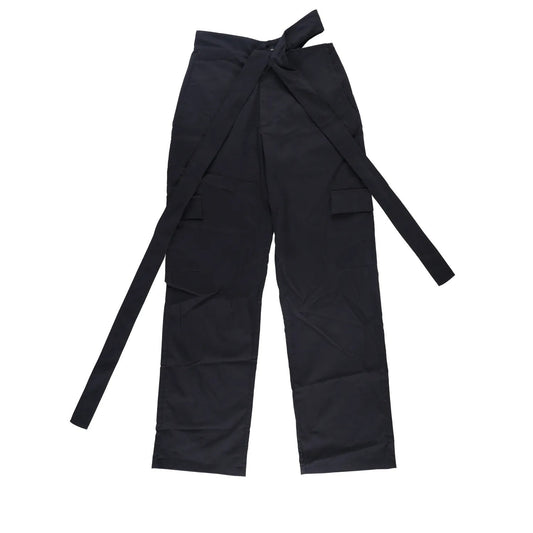 JADE CROPPER Womens Wrap Belt Cargo Trousers Black High Rise Wide Leg XS RRP 575 — View 2