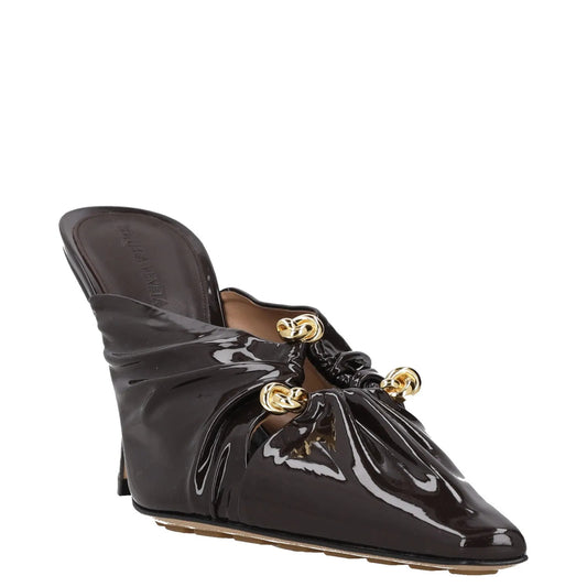 BOTTEGA VENETA Women High Heel Point Toe Mule Patent Leather Brown UK6.5 RRP1330 — View 2