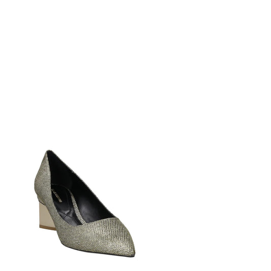 NICHOLAS KIRKWOOD Womens Court Heels Gold Synthetic Block Heel UK 6 RRP 200 — View 2