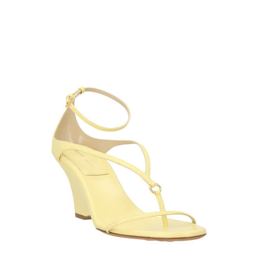 KHAITE Womens Marion Wegde Heel Sandal Leather Strappy Yellow UK 5 RRP 1020 — View 2