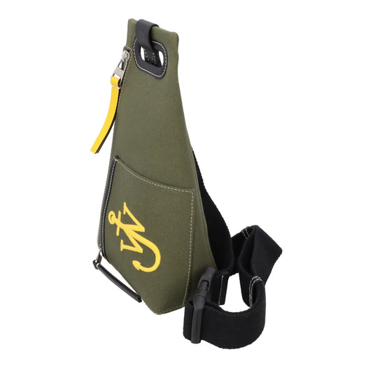 J.W. ANDERSON Unisex Adults Anchor Bum Bag Green Yellow Black Size M RRP 340 — View 2