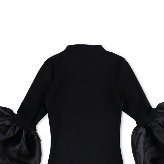 Marques'Almeida Womens Turtleneck Blouse Mikado Puff Longsleeve Black XS RRP 255 — View 2