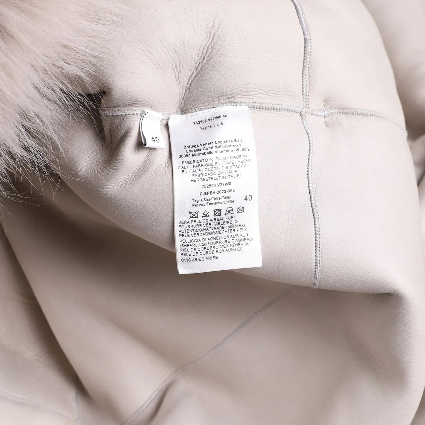 BOTTEGA VENETA Womens Overcoat Fur Oversized Big Belt Detail Grey 40 RRP 9010 — View 11