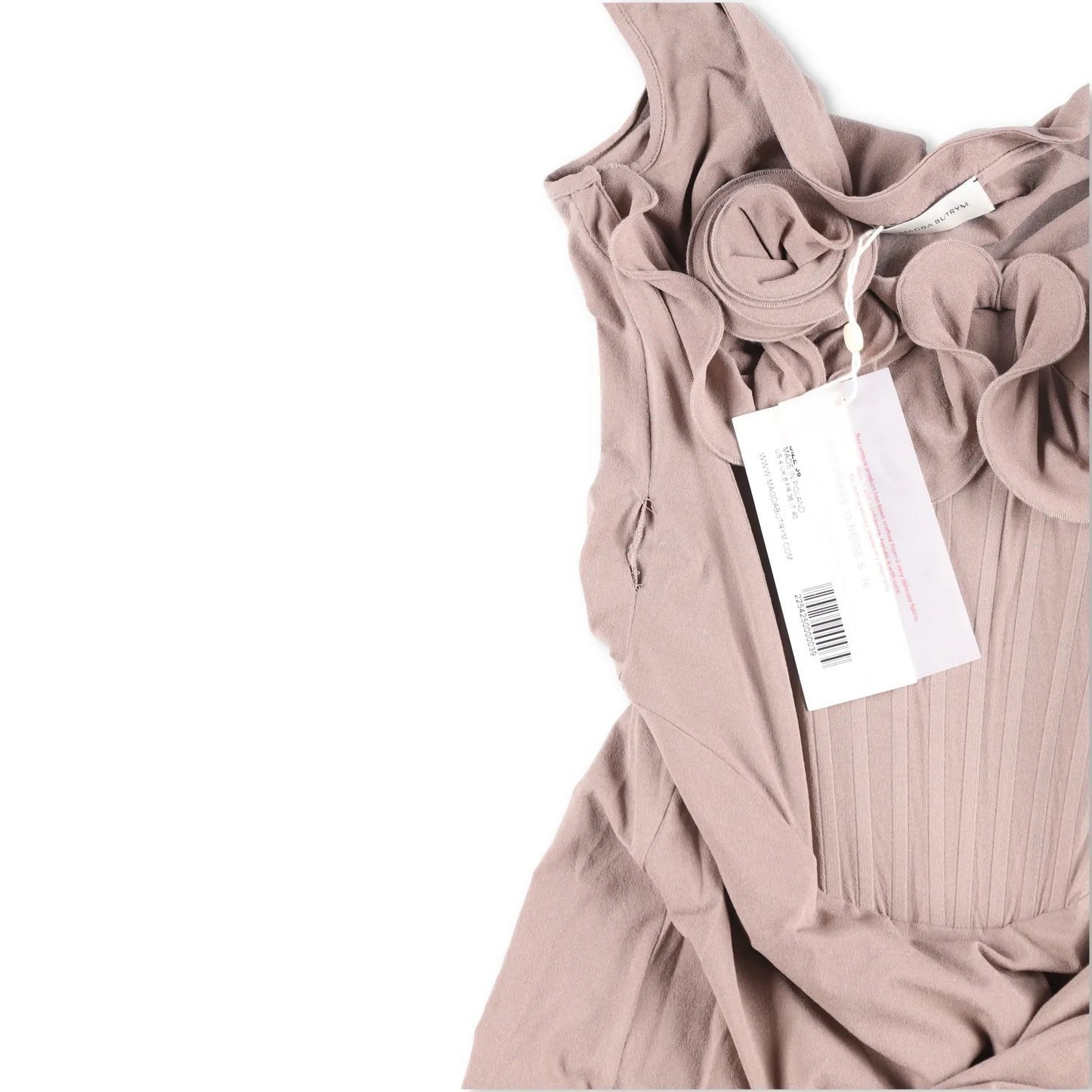 MAGDA BUTRYM Womens Dress Scoop Neck Sleveless Corset Rose Drape Midi 36 RRP1385 — View 8
