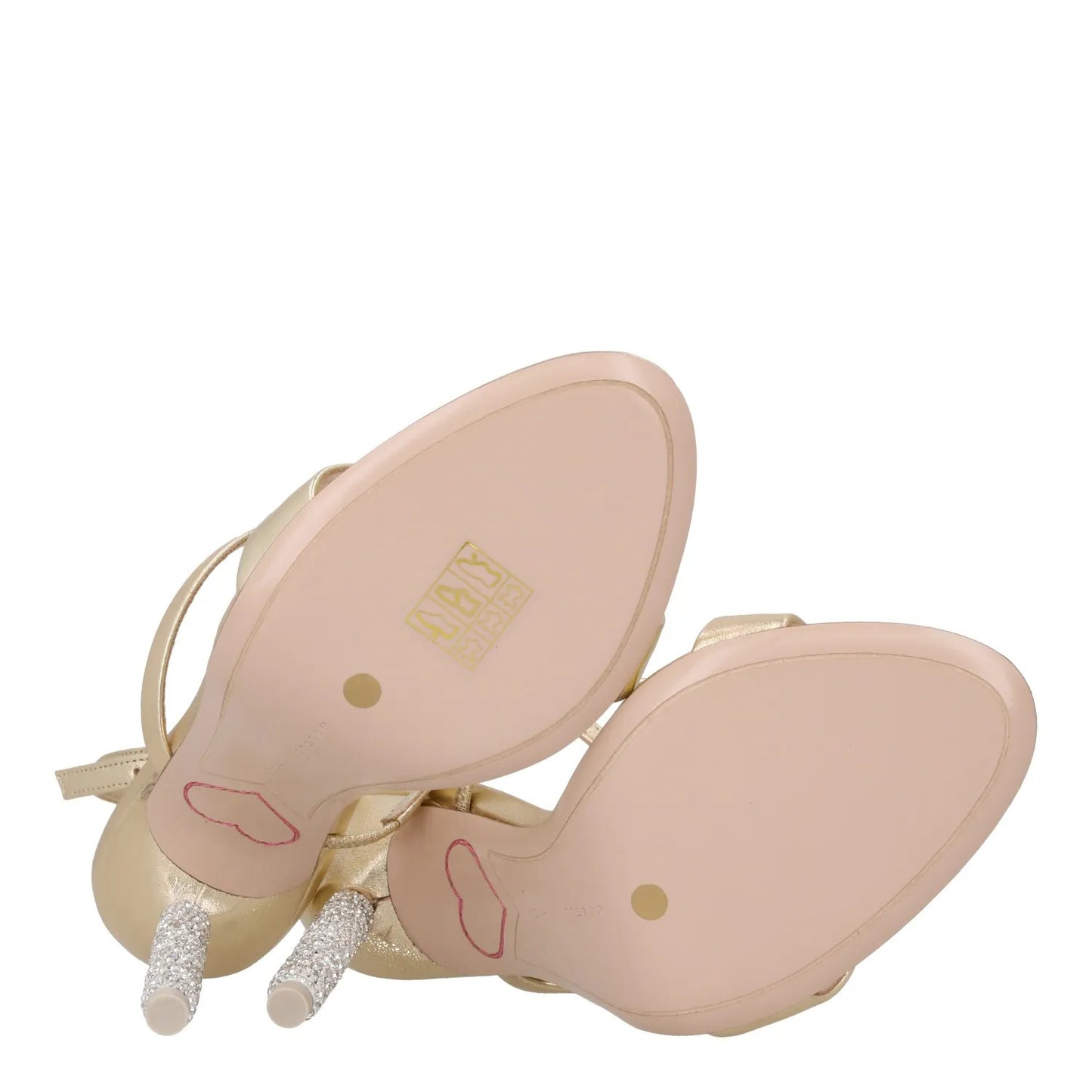 SOPHIA WEBSTER Womens Rosalind Crystal Sandals Leather Gold Heeled UK8.5 RRP 500 — View 8