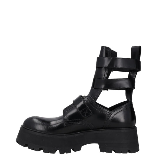 ALEXANDER MCQUEEN Womens Boots Platform Ankle Straps Black Leather UK 8 RRP 450 — View 2