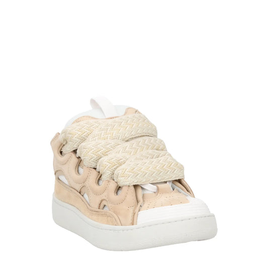 LANVIN Womens Curb Sneaker Beige Leather Low Top Trainers Lace Up UK 2 RRP 720 — View 2