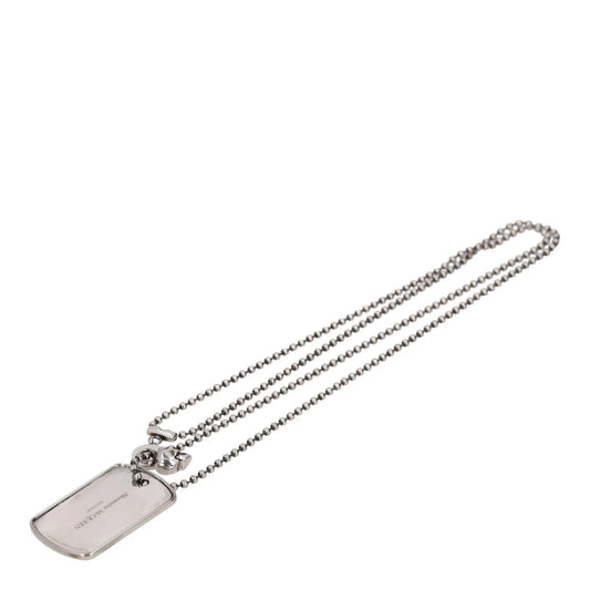 ALEXANDER MCQUEEN Unisex Adults Necklace Dog Tag Silver One Size RRP 300 — View 2