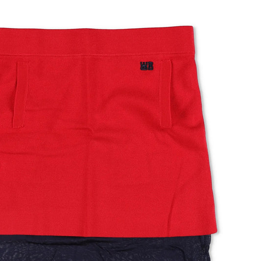 WALES BONNER Womens Verse Mini Skirt Red Black Pockets Size Medium RRP 575 — View 2