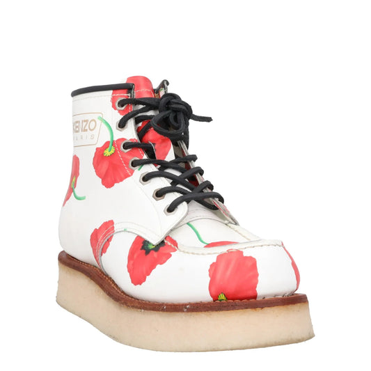 KENZO Womens Yama Lace Boots Leather Casual White Red Floral Size 38 RRP 735 — View 2