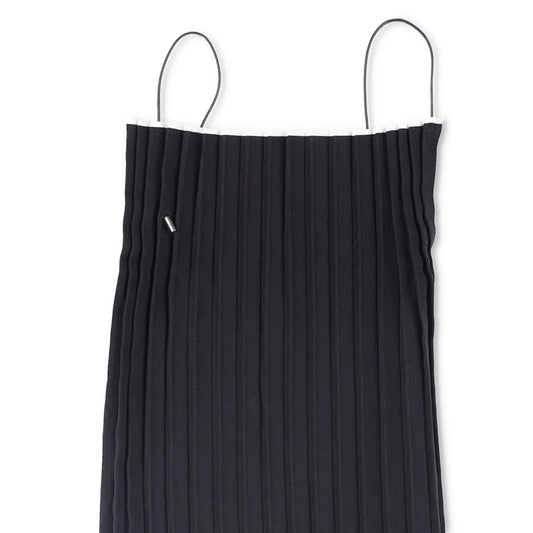 JACQUEMUS Women La Haut Maille Plisse Blouse Black Knit Pleated Square 40 RRP275 — View 2