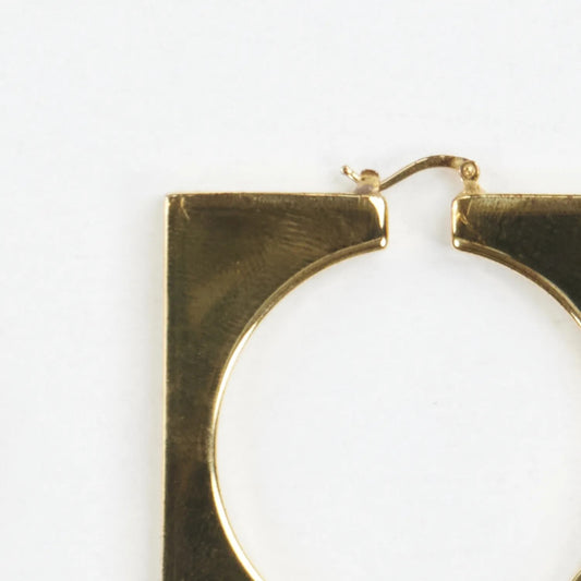 JACQUEMUS Les Creoles Rond Carre Silver Metallic Huggie Earrings Hoop OS RRP 330 — View 2
