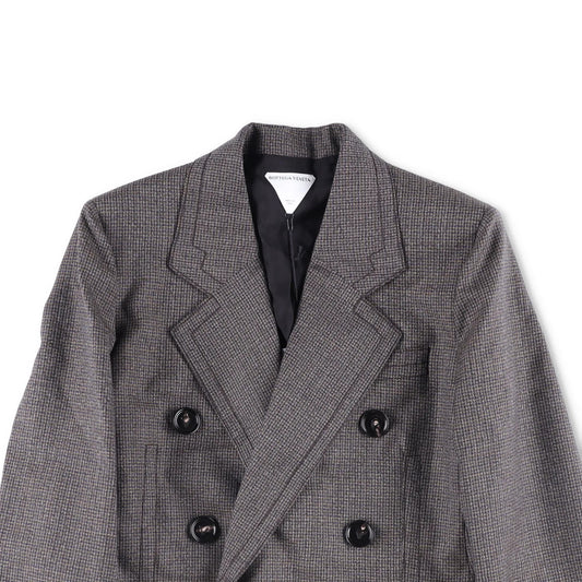 BOTTEGA VENETA Womens Blazer Jacket Double Breasted Sriped Grey 40 RRP 2420 — View 2
