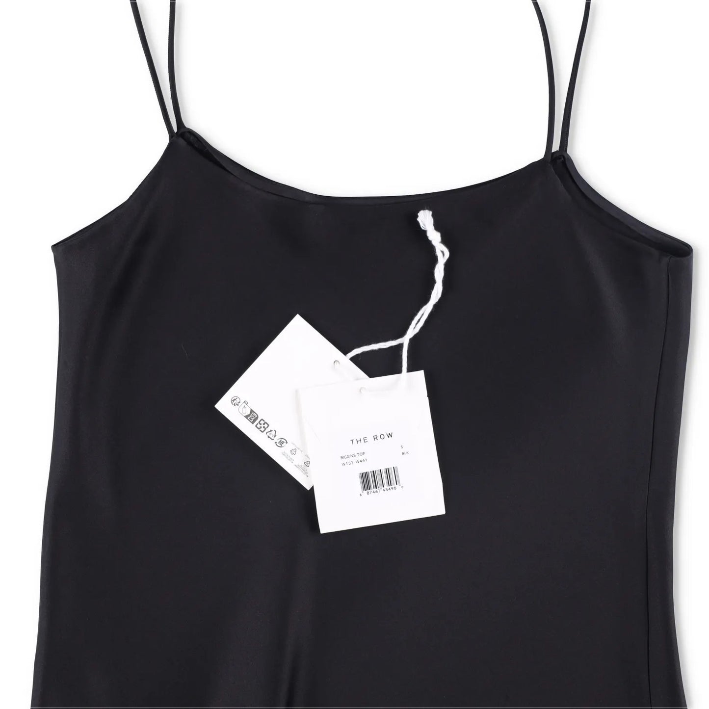 THE ROW Womens Biggins Top Silk Camisole Tank Black Spaghetti Strap S RRP 1430 — View 7