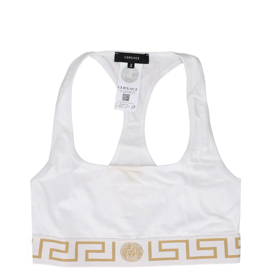 VERSACE Womens Bra Soft Cup Square Neck Topeka White Greek Racerback 2 RRP 75 — View 2