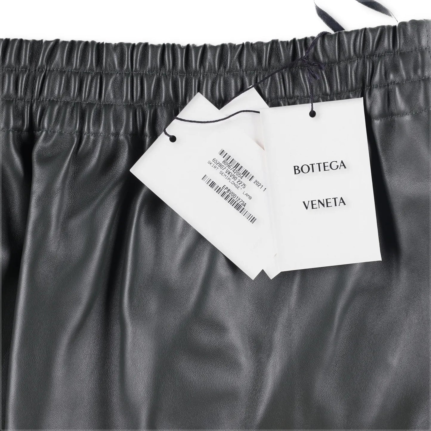 BOTTEGA VENETA Womens Mini Skirt Grey Leather Elastic Waist Size M RRP 700 — View 6