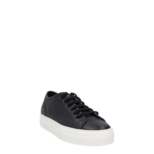 COMMON PROJECTS Womens Trainers Black Leather White Low Top Lace Up UK 4 RRP 395 — View 2