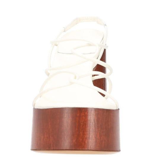 GIABORGHINI Womens Heels White Leather Strappy Block Heel EU 39 RRP 460 — View 2