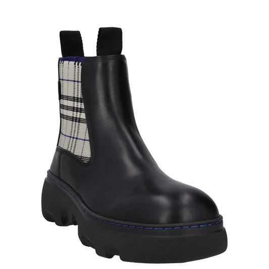 BURBERRY Womens Burb Creeper Chelsea Boot Flat Check Pattern Black UK3 RRP 828 — View 2