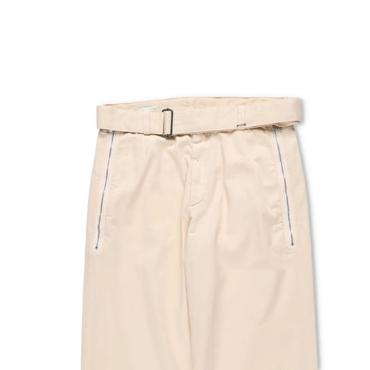 DRIES VAN NOTEN Mens Trousers Cotton Beige Pleated Buckle Size 48 RRP 450 — View 2