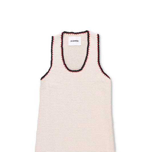 JIL SANDER Womens Plus Midi Dress Low Neck Sleeveless Knit Neutrals 34 RRP 1040 — View 2