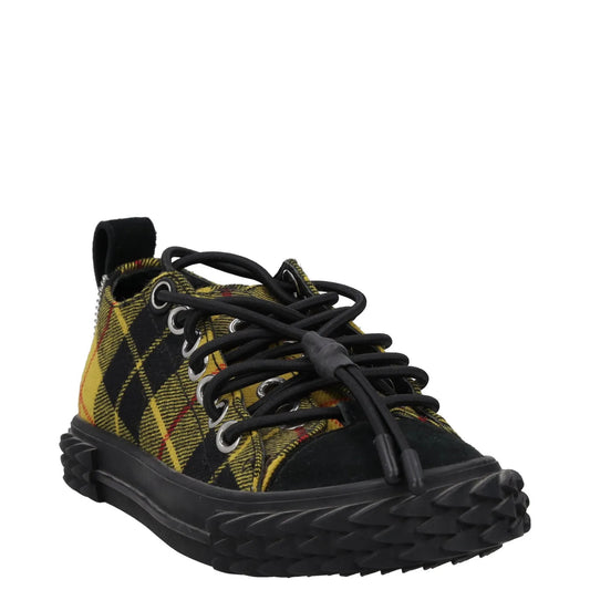 GIUSEPPE ZANOTTI Womens Trainers Yellow Synthetic Checkered Low Top UK 3 RRP 400 — View 2