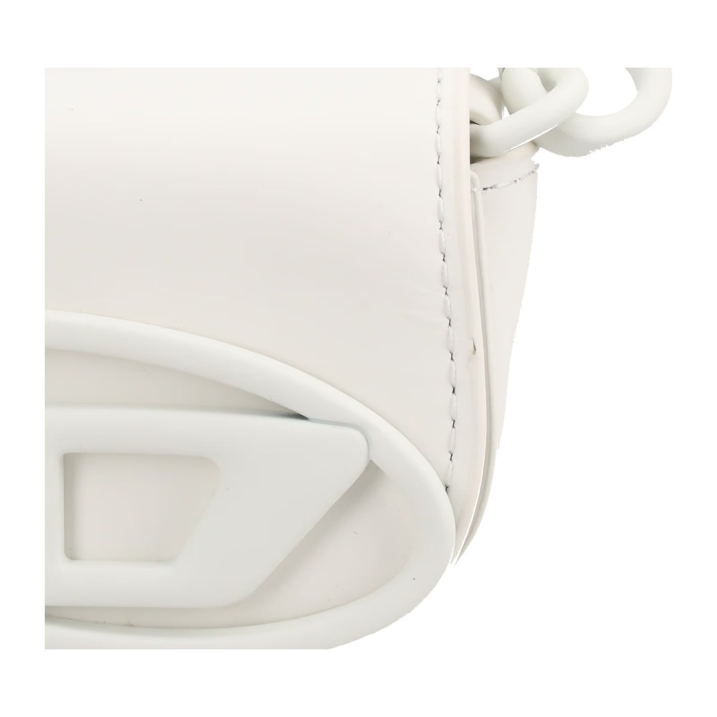 DIESEL Womens MICRO Rubber 1Dr Bag Charm White Leather Logo RRP 200 — View 11