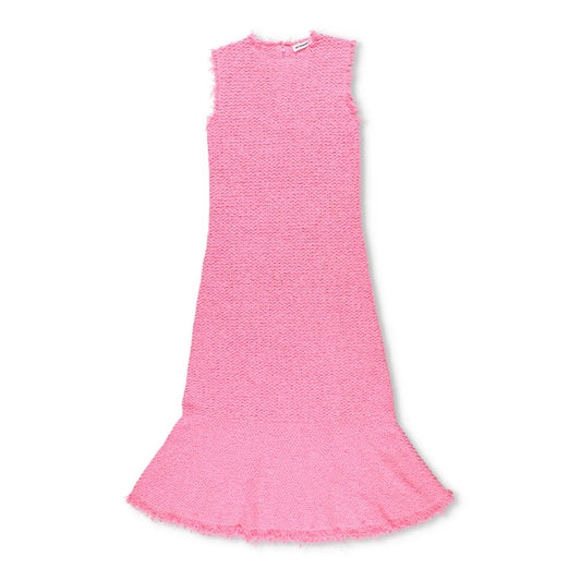 JIL SANDER Womens Midi Dress Sleeveless Flared Hem Frayed Edges Pink 36 RRP 2080 — View 2