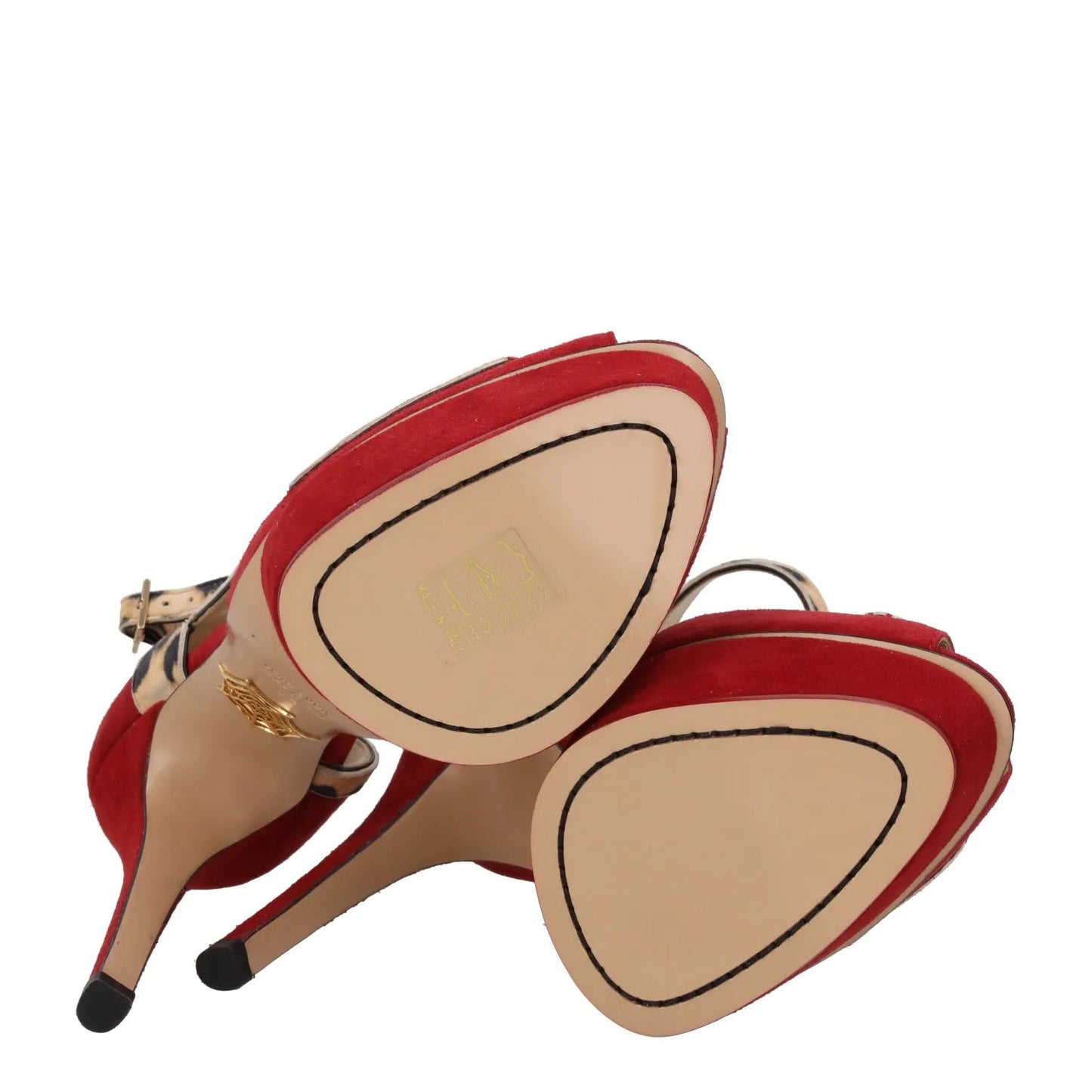 CHARLOTTE OLYMPIA Womens Leopardess Pump Suede Courts Red Comb 38 RRP 775 — View 10