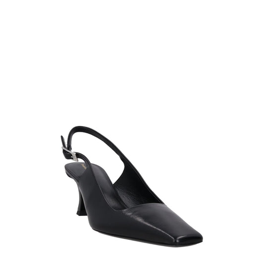 PROENZA SCHOULER Women Kitten Heel Strap Silver Buckle Leather Black EU41 RRP598 — View 2