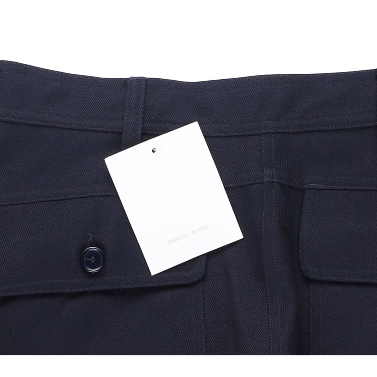 SIMONE ROCHA Mens Workwear Trousers Navy Blue Wide Leg Cargo Pocket S RRP 695 — View 12