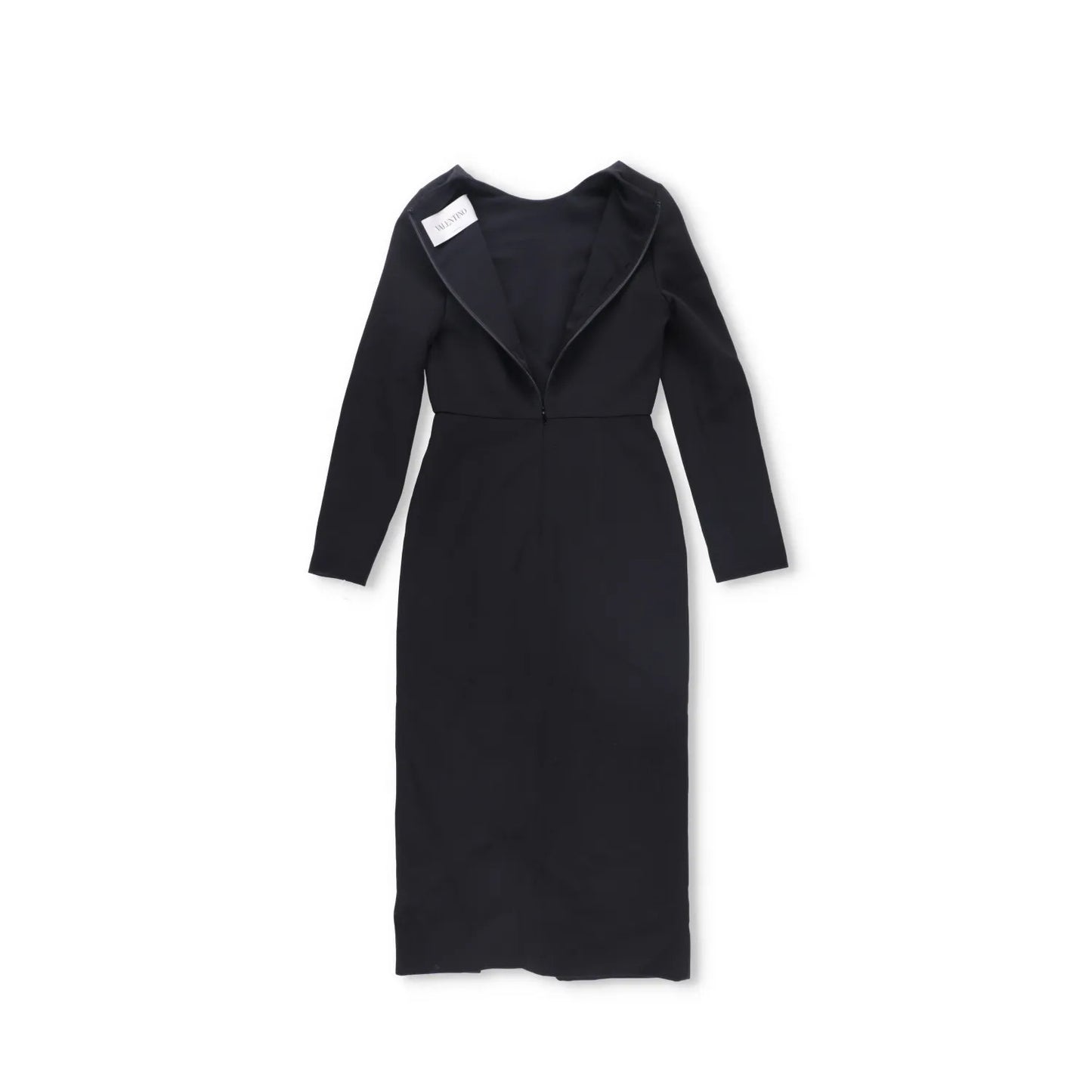 Valentino Womens Midi Dress Black Zip Long Sleeve Round Neck Size 38 RRP 1800 — View 11