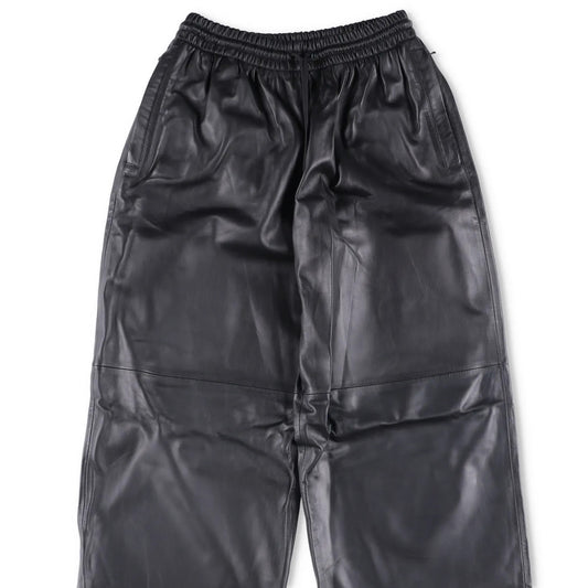 WARDROBE NYC Womens Leather Trousers Track Pant Wide Leg Black S RRP 1560 — View 2