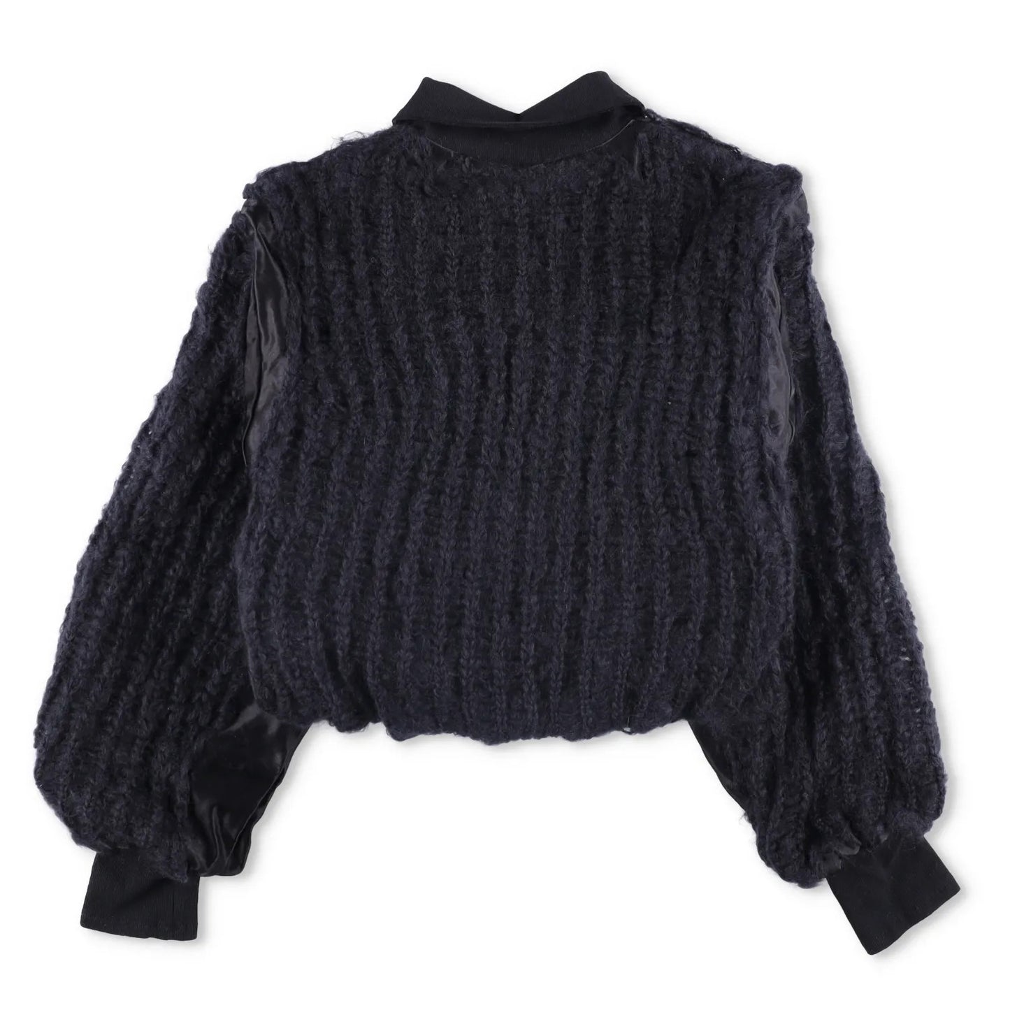 MLGA Mens Hand Knitted Bomber Jacket 07 Silk And Steel Black Size S RRP 1630 — View 9